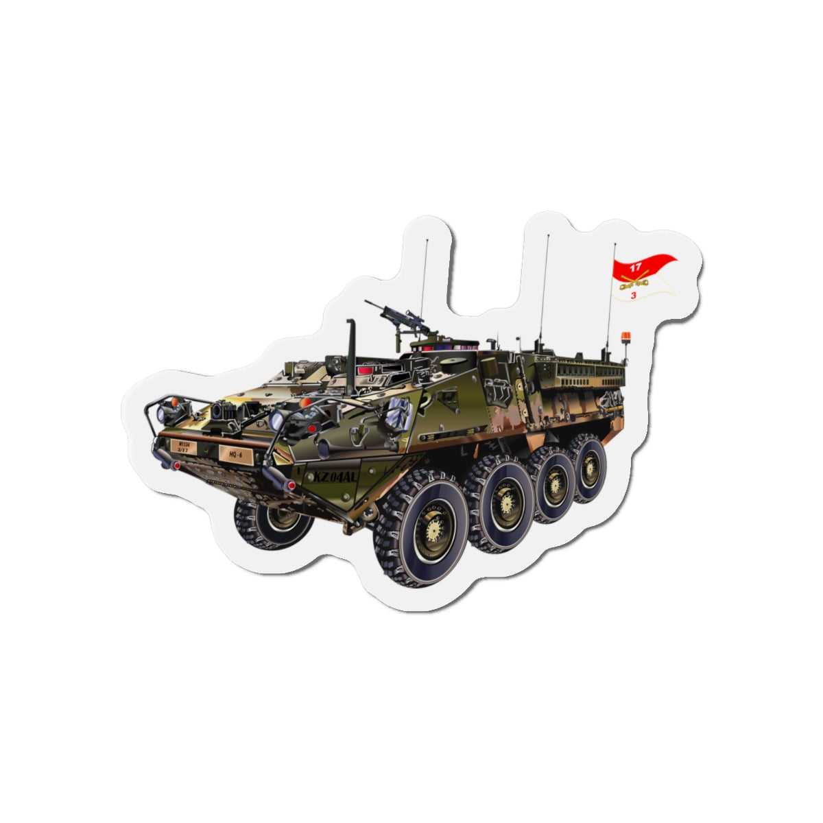 Die-Cut Magnets - Army - 3rd Squadron, 17th Cavalry Regiment Stryker Vehicle wo Txt