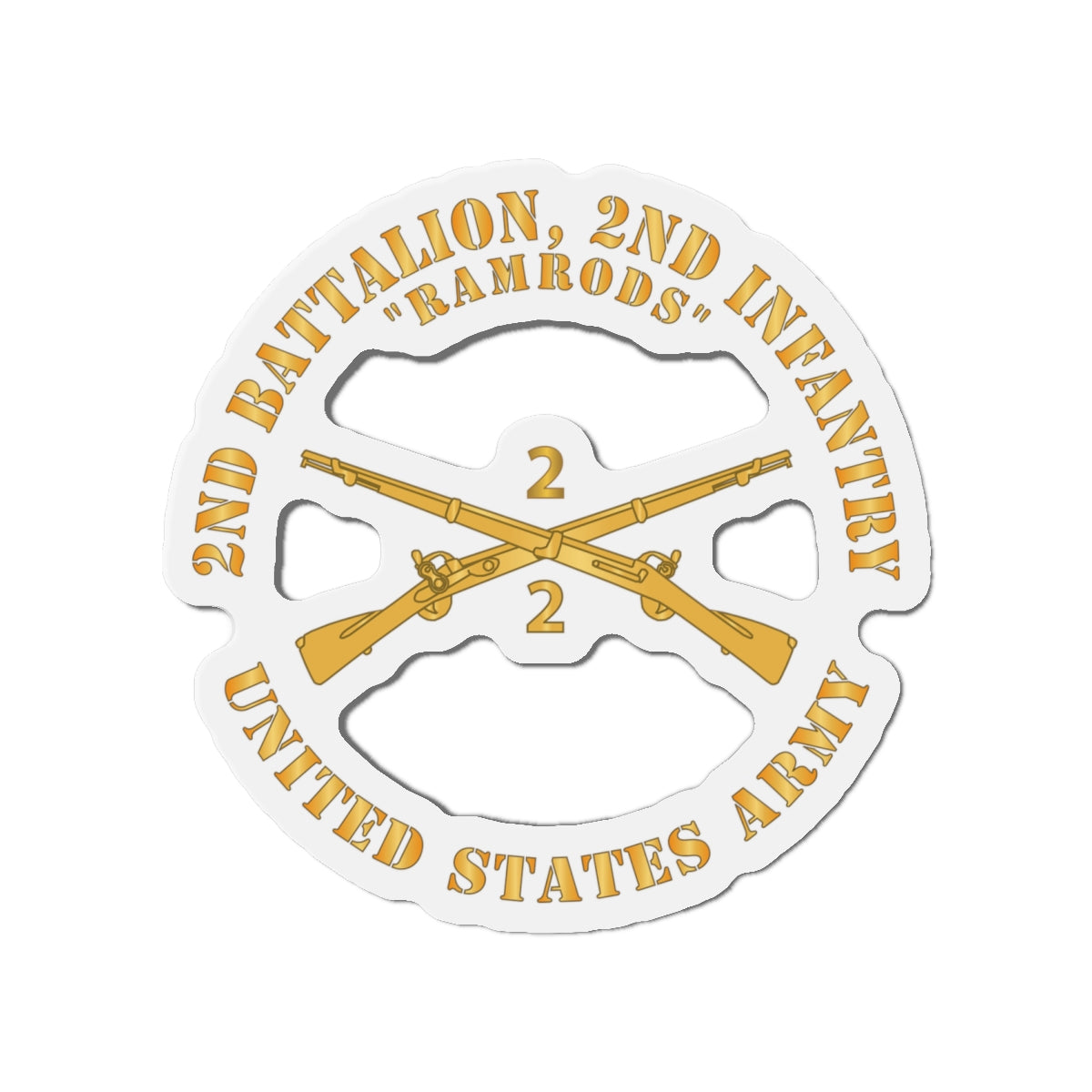 Die-Cut Magnets - Army - 2nd Battalion, 2nd Infantry Regiment Branch - Ramrods - US Army X 300