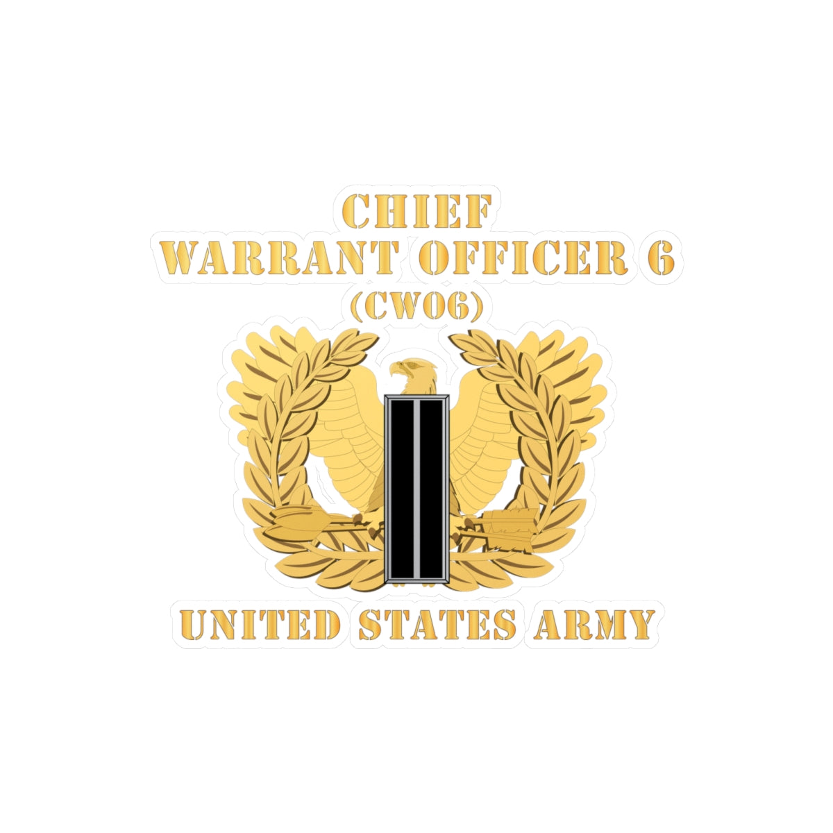 Kiss-Cut Vinyl Decals - Army - Chief Warrant Officer - CW06 - Flat - Eagle and Bar X 300
