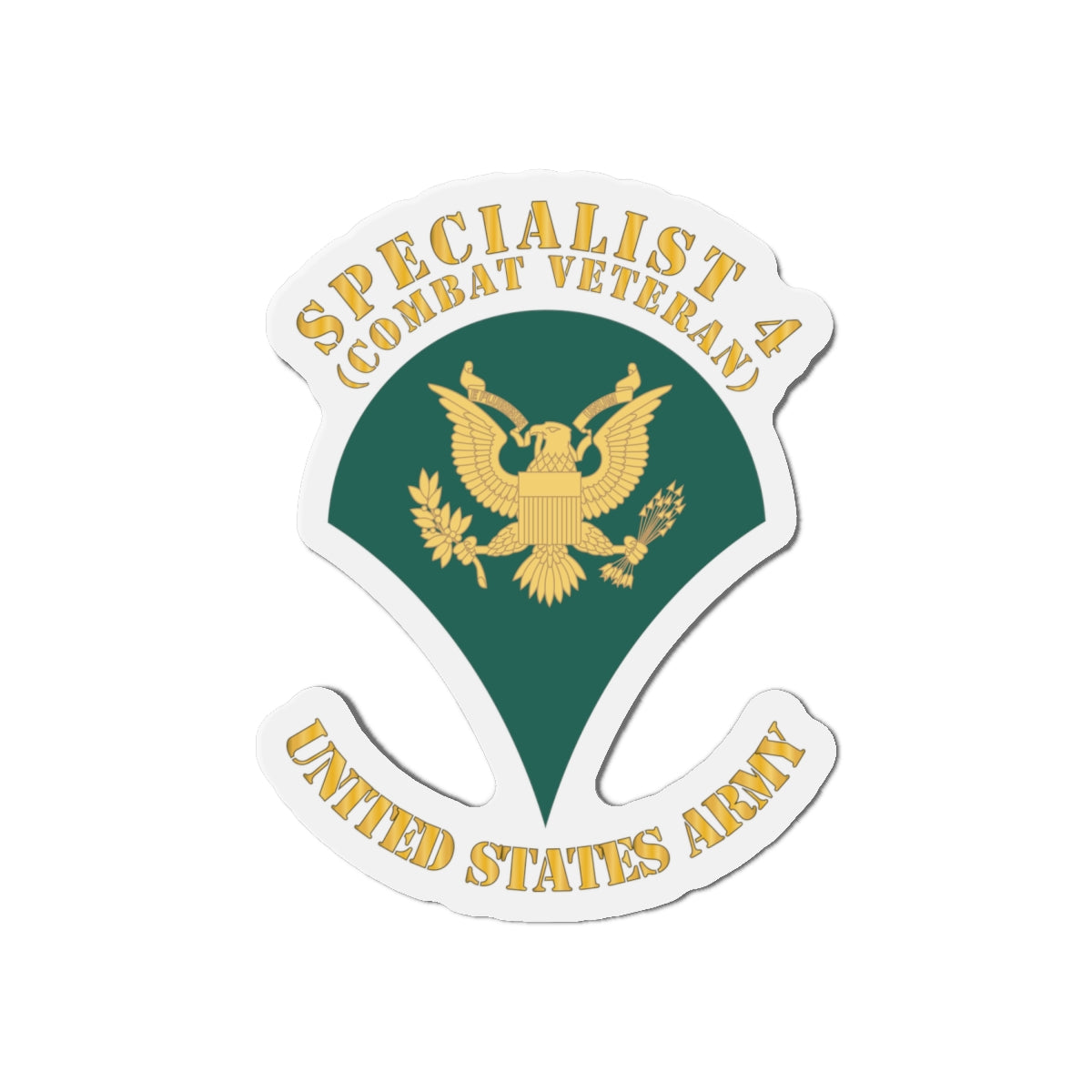 Die-Cut Magnets - Army - Enlisted - SPC 4 - Specialist 4  - Std - Combat Veteran X 300