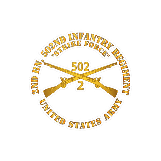 Kiss-Cut Vinyl Decals - Army - 2nd Bn 502nd Infantry Regt - Strike Force - Infantry Br
