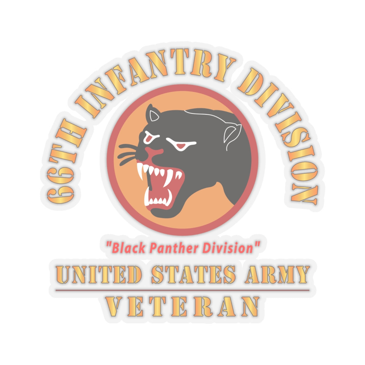 Kiss-Cut Stickers - Army - SSI - 66th Infantry Division - Black Panther Division - US Army Veteran X 300