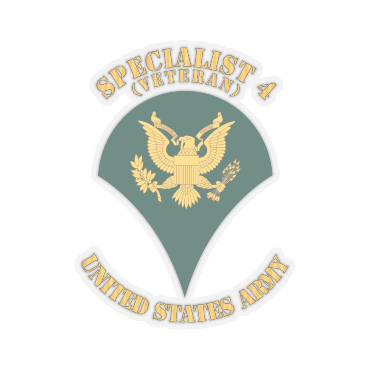 Kiss-Cut Stickers Army - Army - Enlisted - SPC 4 - Specialist 4  - Std - Veteran X 300