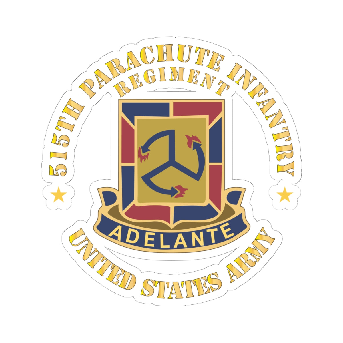 Kiss - Cut Stickers - Army - 515th Parachute Infantry Regiment - DUI - United States Army X 300
