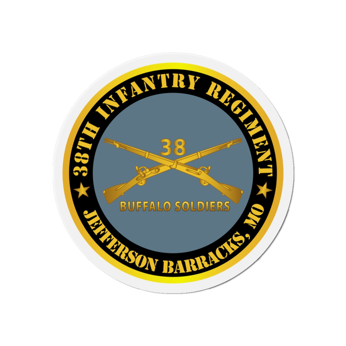 Die-Cut Magnets - 38th Infantry Regiment - Buffalo Soldiers - Jefferson Barracks, MO w Inf Branch