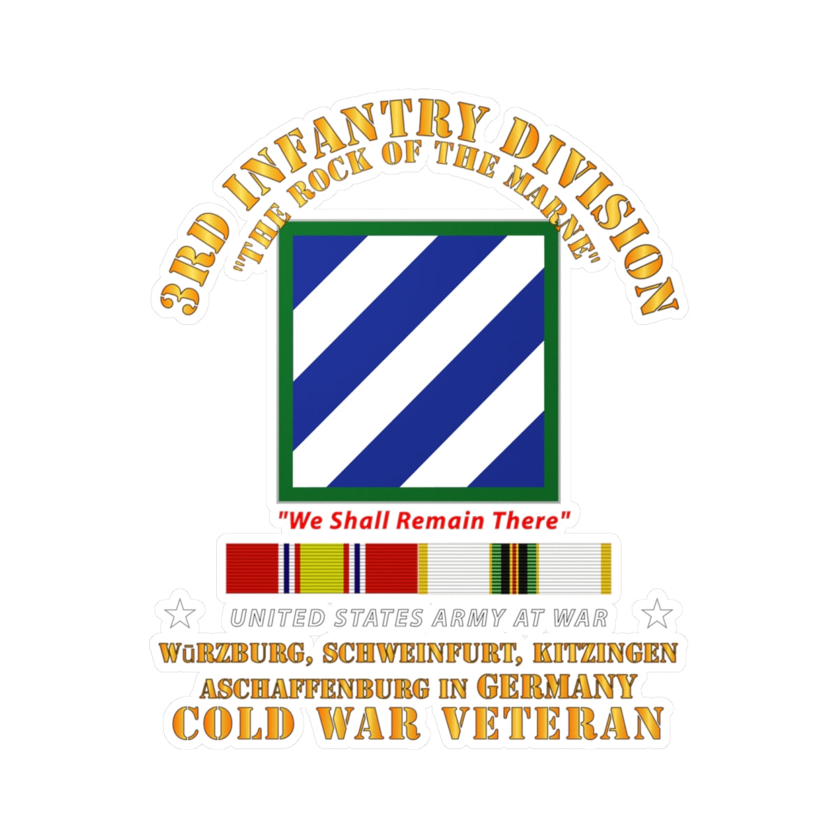 Kiss-Cut Vinyl Decals - Army - 3rd ID - Germany w Cold War SVC