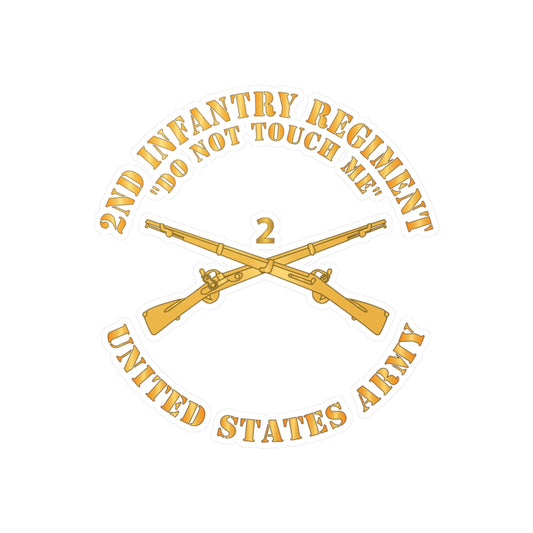 Kiss-Cut Vinyl Decals - Army - 2nd  Infantry Regiment Branch - Do Not Touch Me - US Army X 300