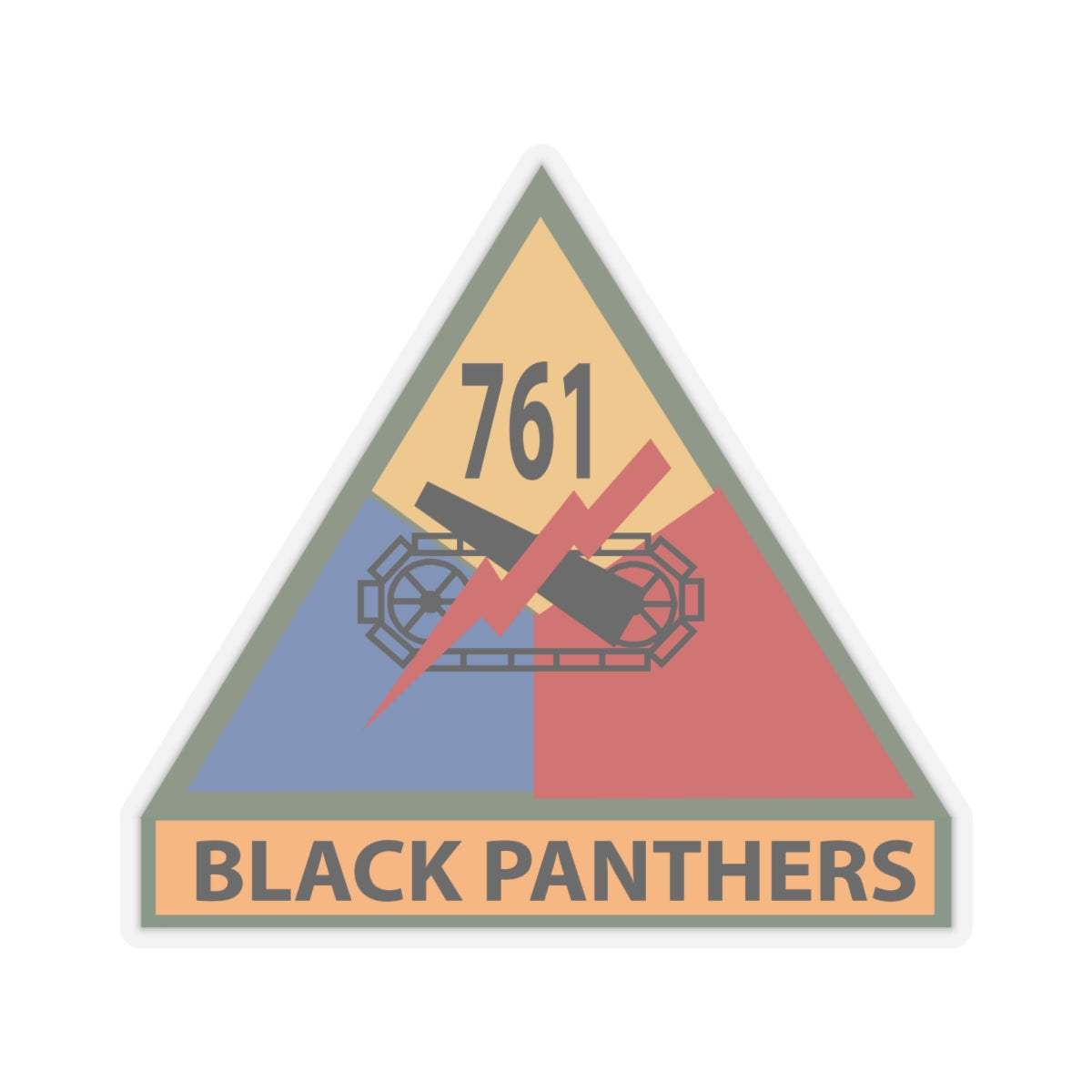 Kiss-Cut Stickers - Army - 761st Tank Battalion SSI w Name Tape X 300