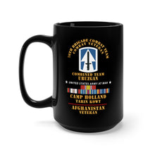 Load image into Gallery viewer, Black Mug 15oz - 76th Brigade Combat Team - Camp Holland Afghanistan Vet w AFGHAN SVC X 300
