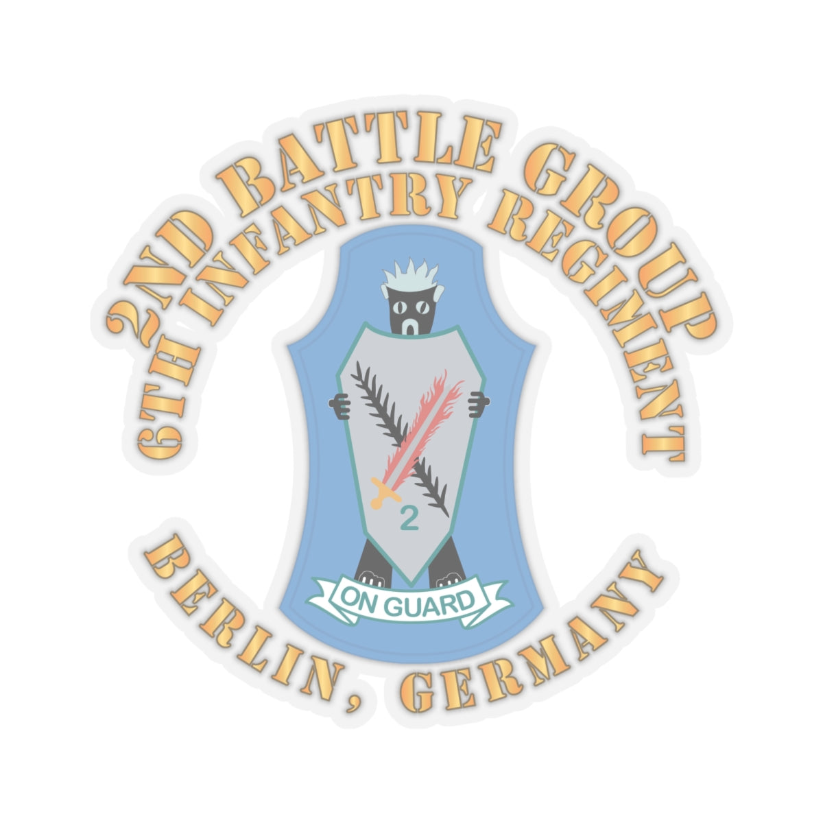Kiss-Cut Stickers - 2nd Battlegroup - 6th Infantry Regt - Berlin Bde, Germany X 300