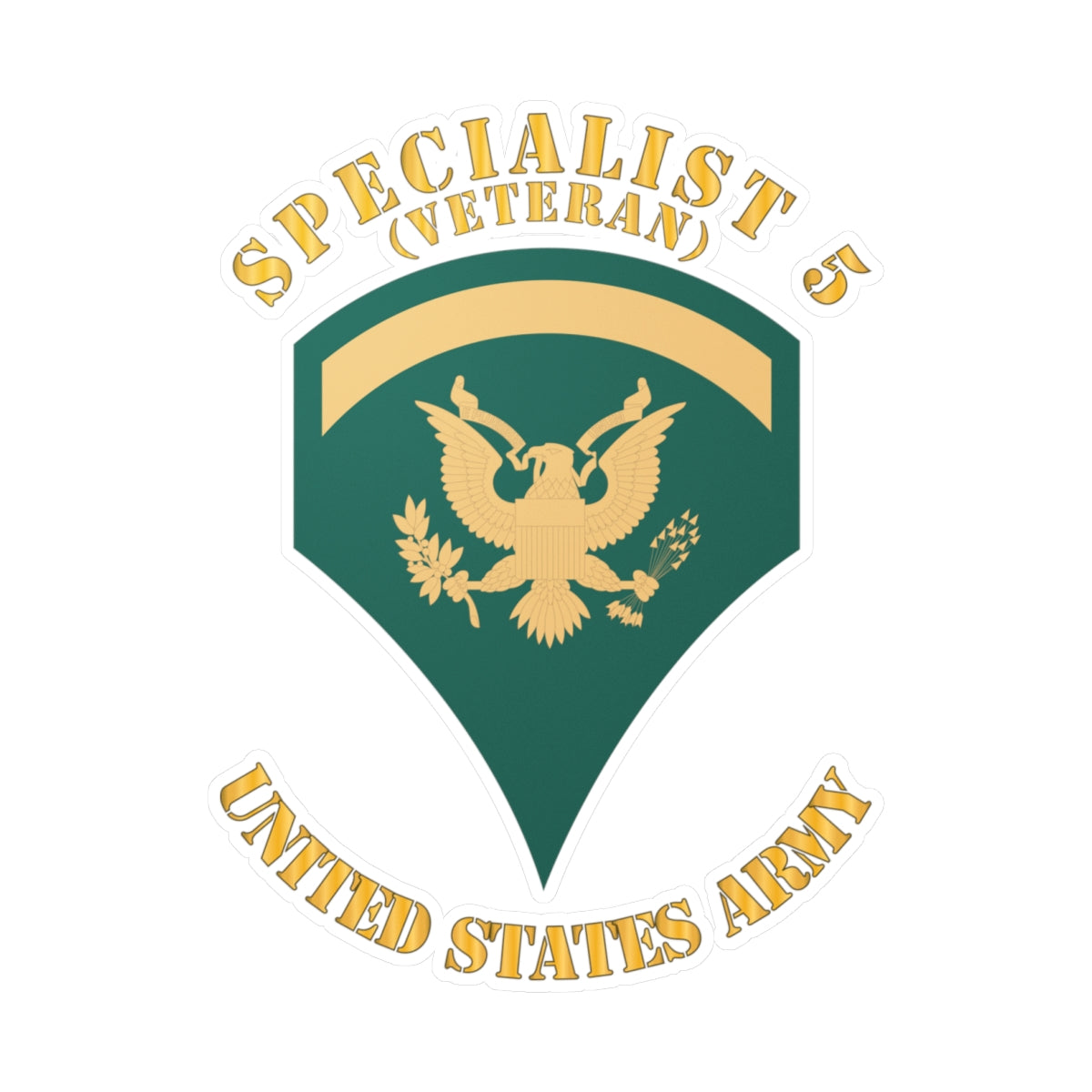 Kiss-Cut Vinyl Decals - Army - Enlisted - SPEC 5 - Specialist 5  - Std - Veteran X 300