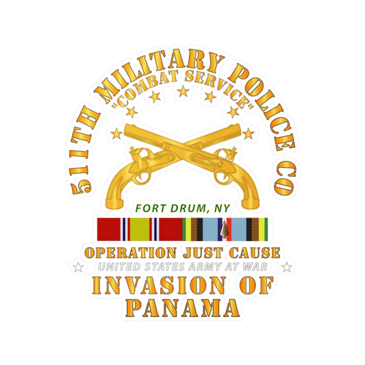 Kiss-Cut Vinyl Decals - Just Cause - 511th Military Police Co - Ft Drum, NY w Svc Ribbons