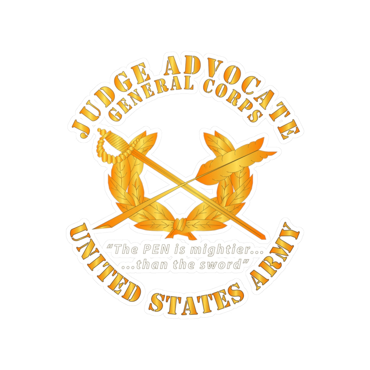 Kiss-Cut Vinyl Decals - Army - Judge Advocate General Corps - Pen is Mighter X 300