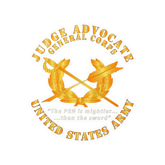 Kiss-Cut Vinyl Decals - Army - Judge Advocate General Corps - Pen is Mighter X 300