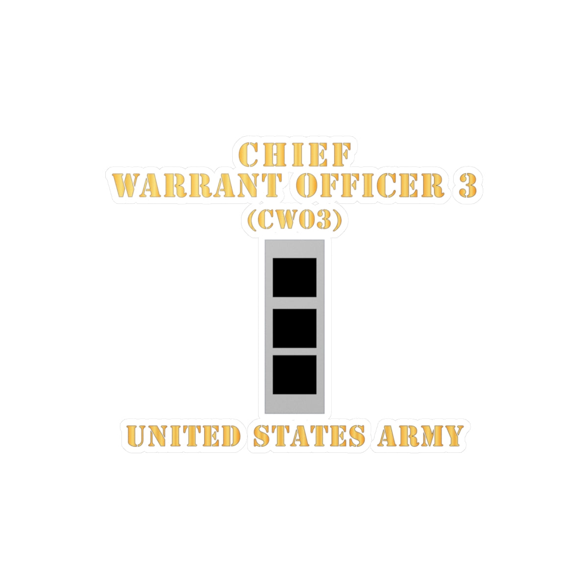 Kiss-Cut Vinyl Decals - Army - Chief Warrant Officer 3 - CW03 - Flat - X 300