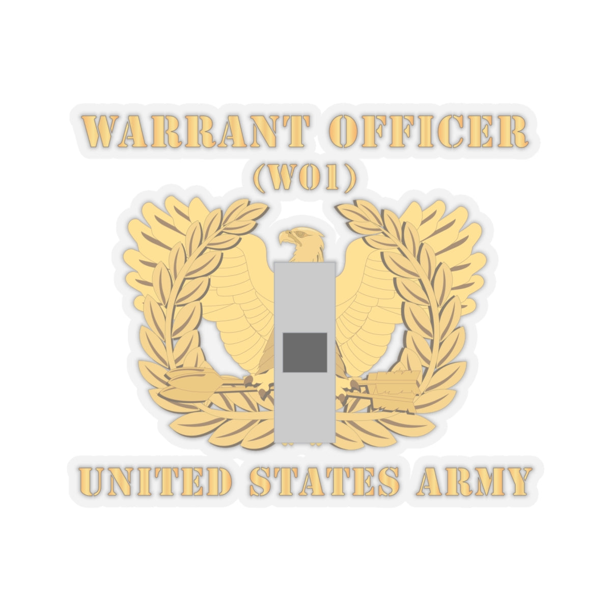 Kiss-Cut Stickers - Army - Warrant Officer - W01 - Flat - Eagle and Bar X 300