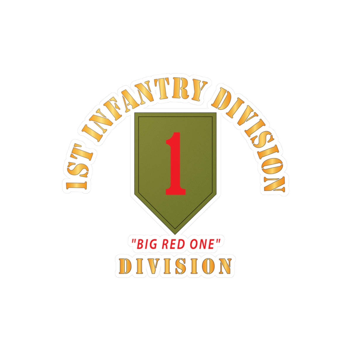 Kiss-Cut Vinyl Decals - SSI - 1st Infantry Division - Big Red One X 300