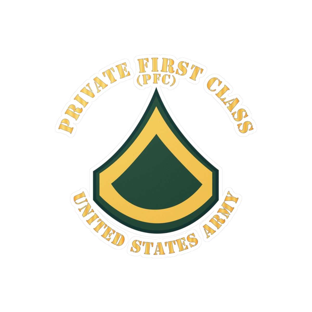 Kiss-Cut Vinyl Decals - Army - Private First Class - PFC - Flat X 300