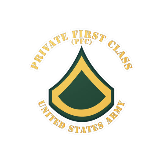 Kiss-Cut Vinyl Decals - Army - Private First Class - PFC - Flat X 300