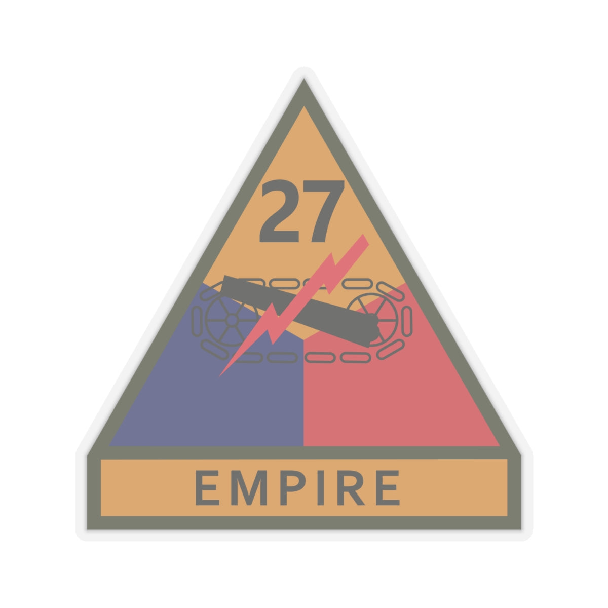 Kiss-Cut Stickers - SSI - 27th Armored Division w Name Tape X 300