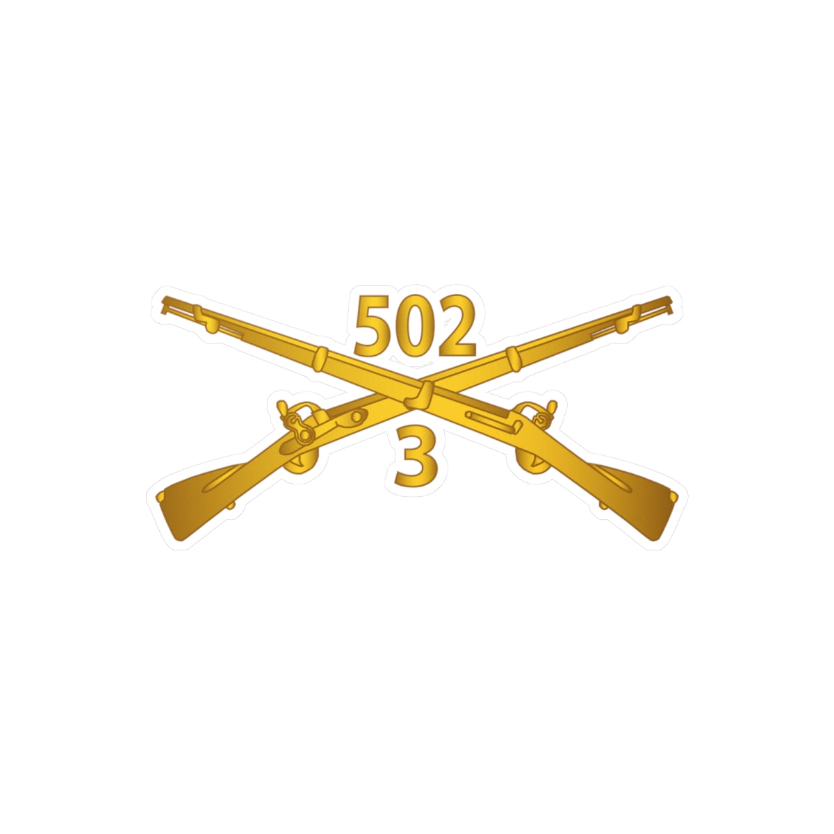 Kiss-Cut Vinyl Decals - Army - 3rd Bn 502nd Infantry Regt - Infantry Br wo Txt