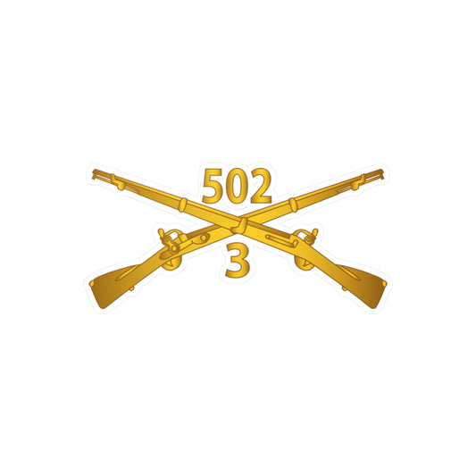 Kiss-Cut Vinyl Decals - Army - 3rd Bn 502nd Infantry Regt - Infantry Br wo Txt