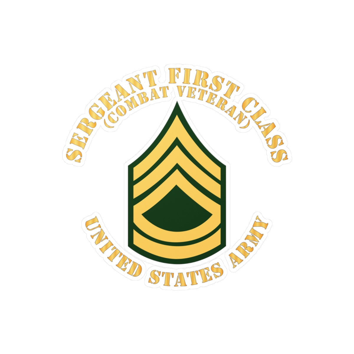 Kiss-Cut Vinyl Decals - Army - Sergeant First Class - SFC - Combat Veteran - Flat X 300