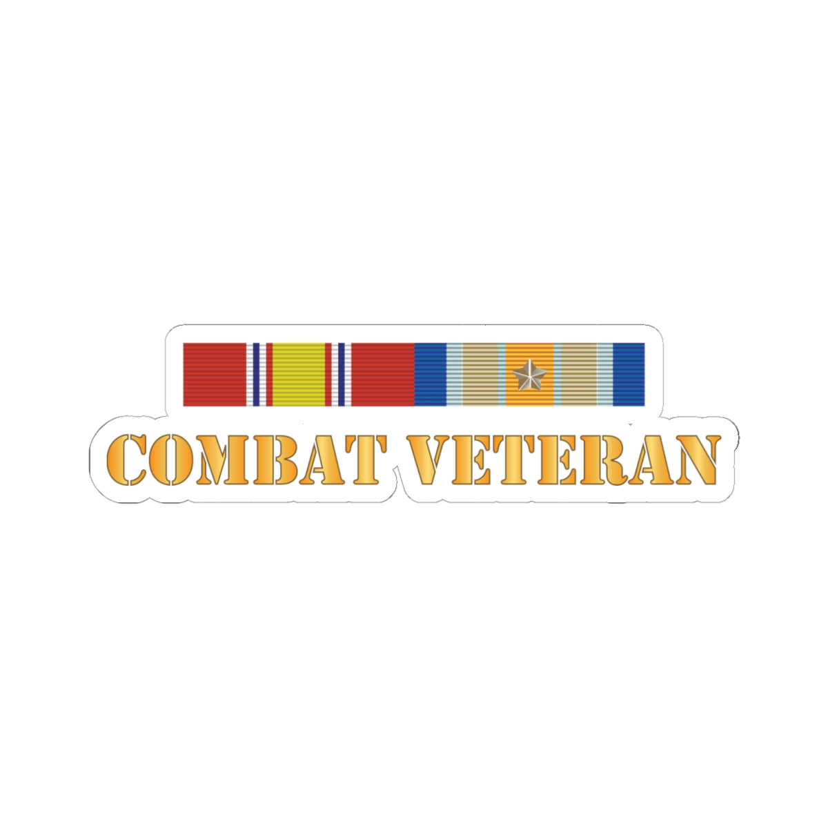 Kiss - Cut Stickers - Army - Combat Veteran w Opn Inherent Resolve (OIR) SVC Bar  w Cbt Vet Only Txt X 300