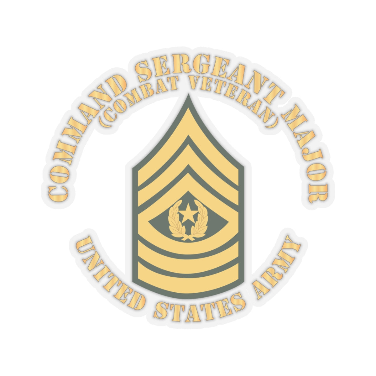 Kiss-Cut Stickers - Army - Command Sergeant Major - CSM - Combat Veteran - Flat X 300