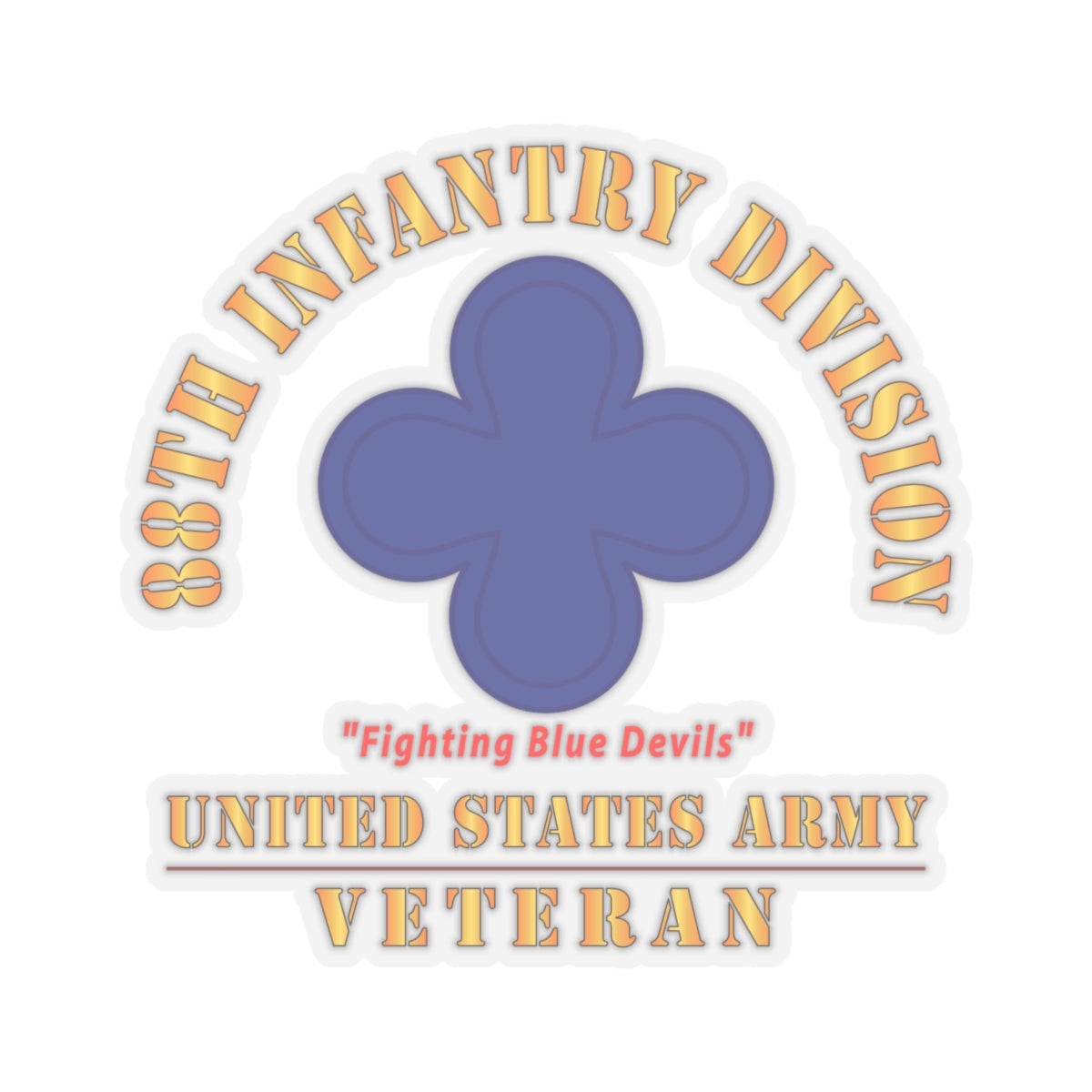 Kiss-Cut Stickers - Army - SSI - 88th Infantry Division - Fighting Blue Devils - US Army Veteran X 300