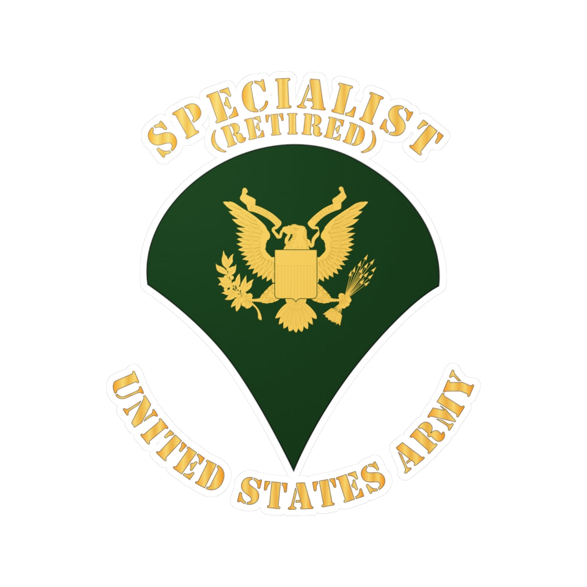 Kiss-Cut Vinyl Decals - Army - Specialist - SP4 - Retired - Flat X 300