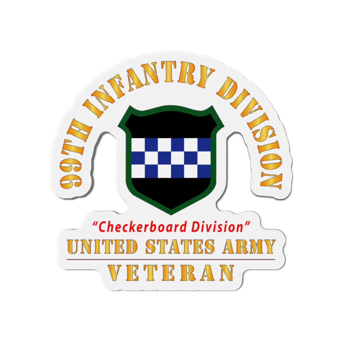 Die-Cut Magnets - Army - SSI - 99th Infantry Division - Checkerboard Division - US Army Veteran X 300