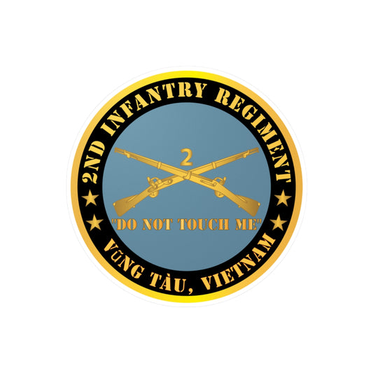 Kiss-Cut Vinyl Decals - Army - 2nd  Infantry Regiment Branch - Do Not Touch Me -  Vung Tau, Vietnam X 300