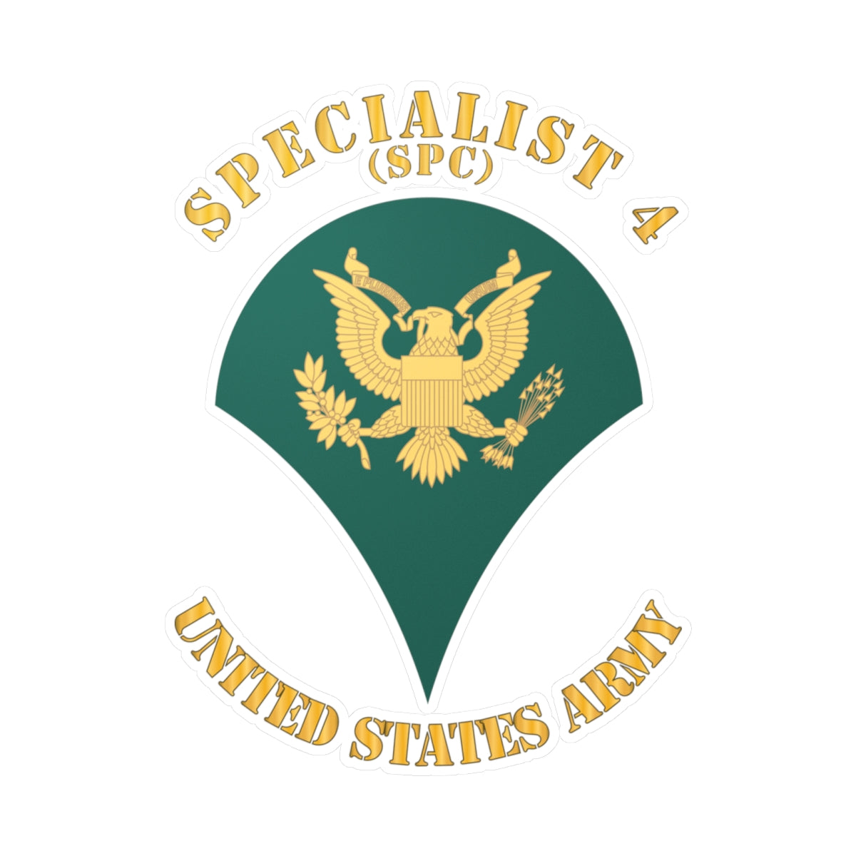 Kiss-Cut Vinyl Decals - Army - Enlisted - SPC - Specialist 4  - Std - X 300