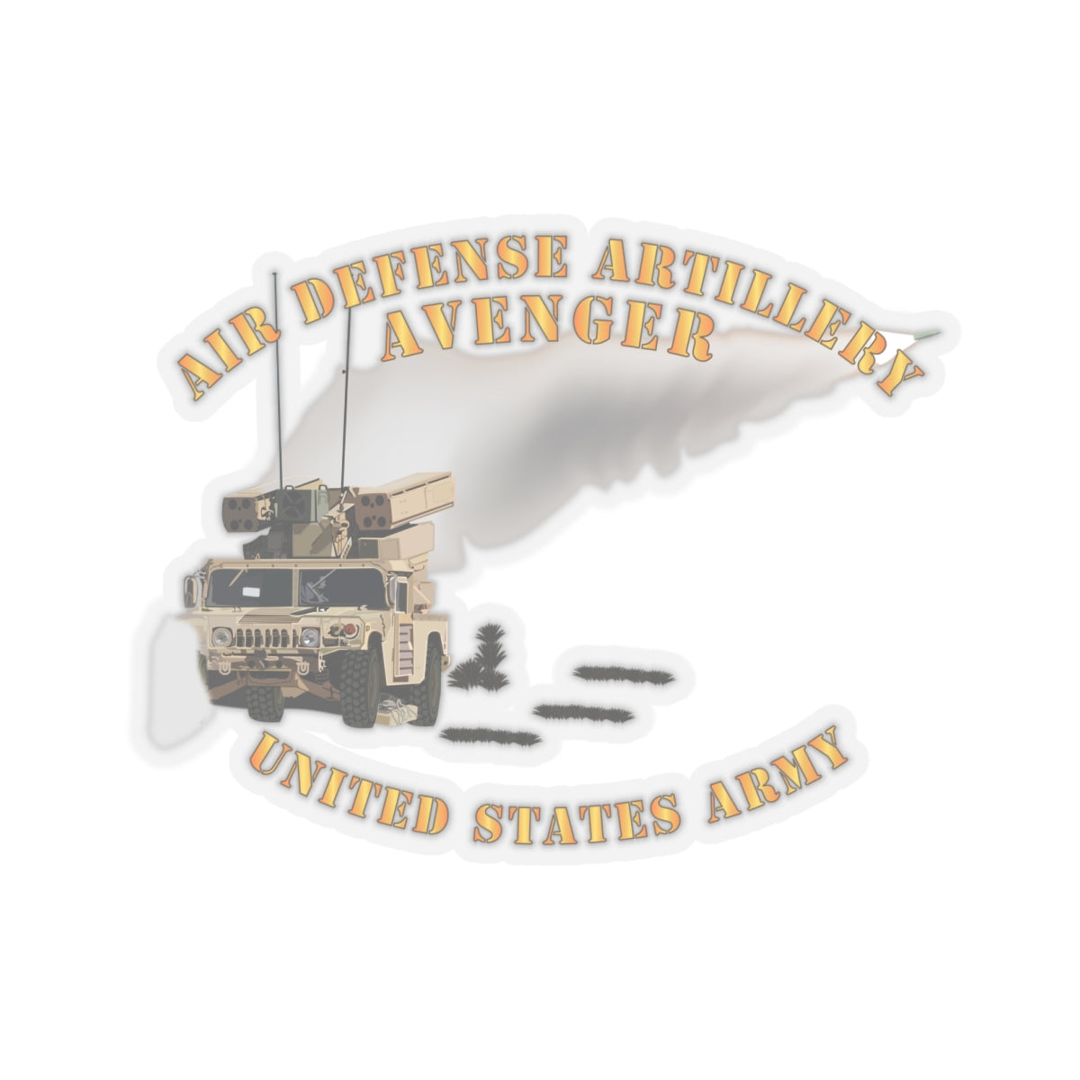 Kiss-Cut Stickers - Army - Avenger Air Defense - Firing Missile