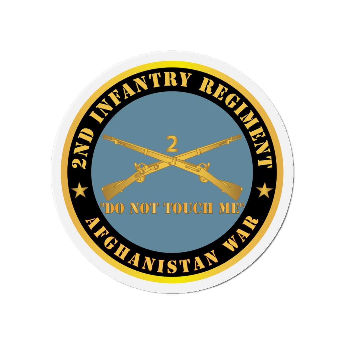 Die-Cut Magnets -Army - 2nd  Infantry Regiment Branch - Do Not Touch Me - Afghanistan War X 300