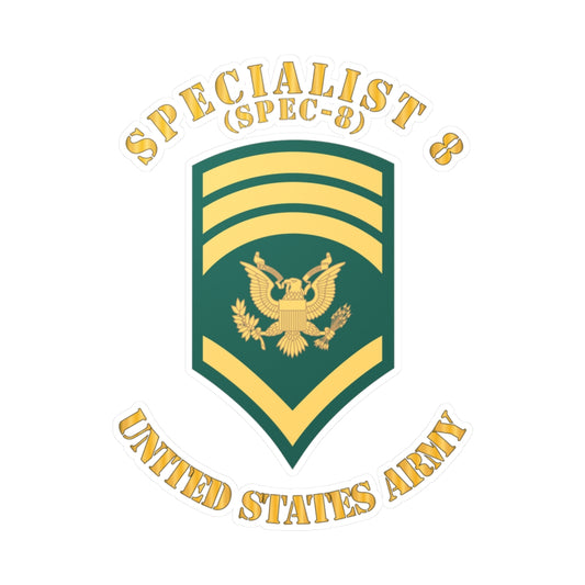 Kiss-Cut Vinyl Decals - Army - Enlisted - SPEC 8 - Specialist 8  - Std X 300