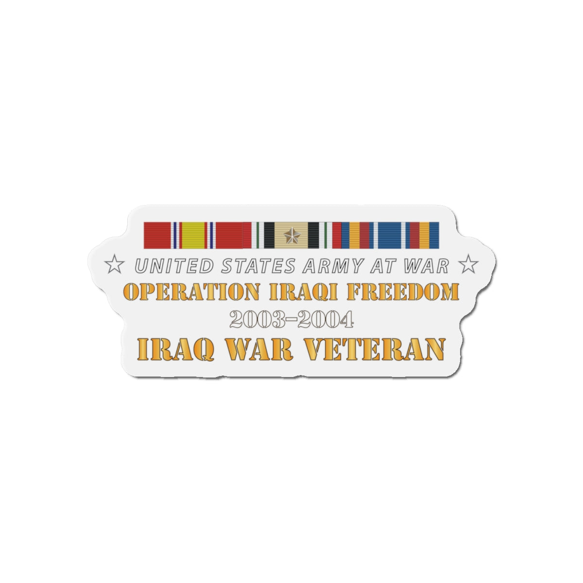 Die-Cut Magnets -OIF IRAQ SVC Bar - At War X 300
