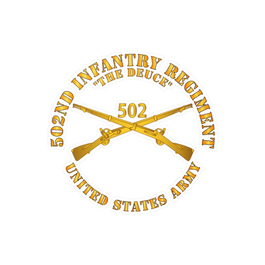 Kiss-Cut Vinyl Decals - Army - 502nd Infantry Regt - The Deuce - Infantry Br