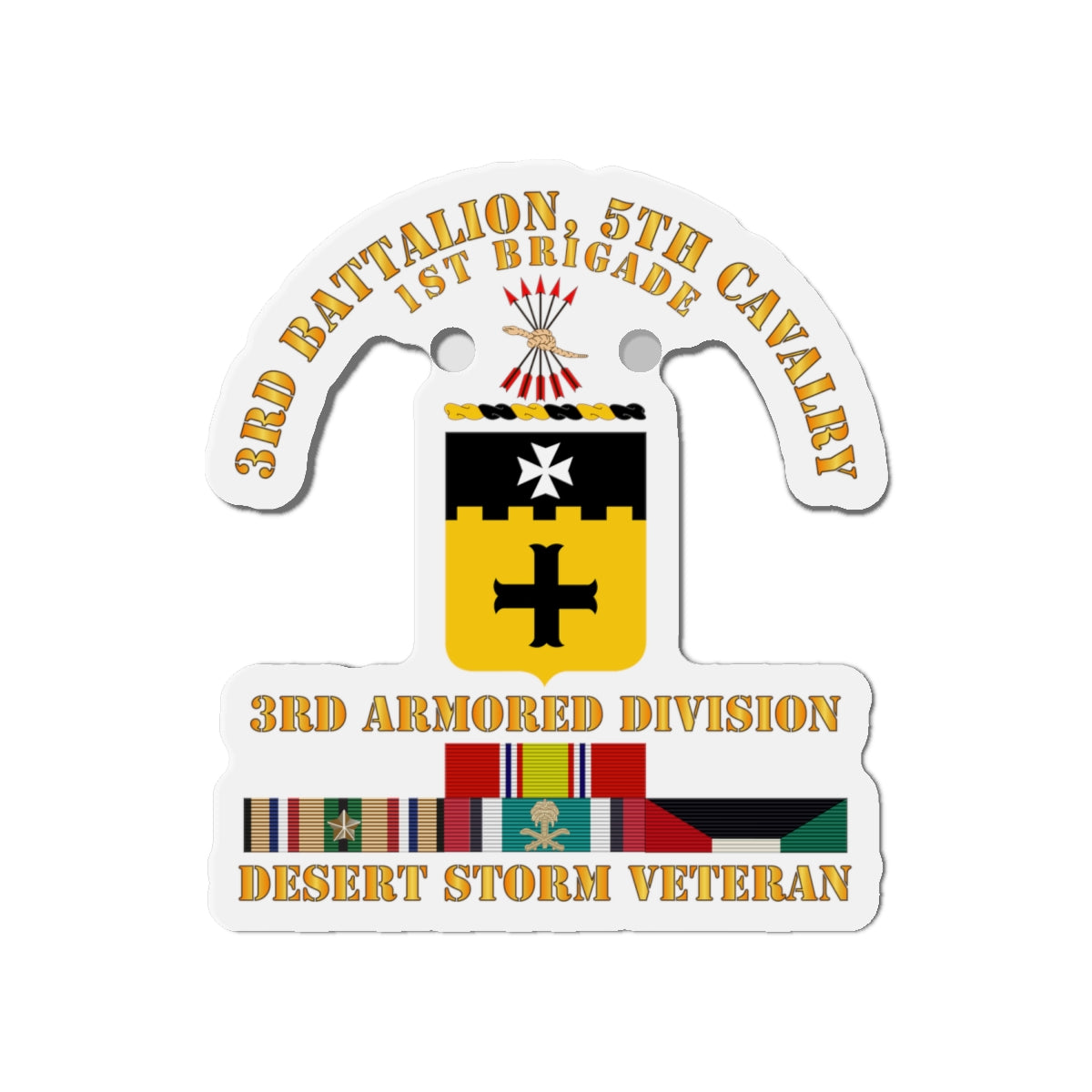 Die-Cut Magnets - 3rd Bn, 5th Cavalry - 3rd Armored Div - Desert Storm Veteran