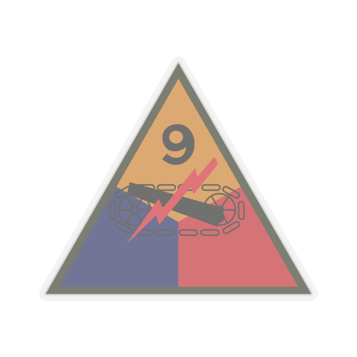 Kiss-Cut Stickers - SSI - 9th Armored Division X 300