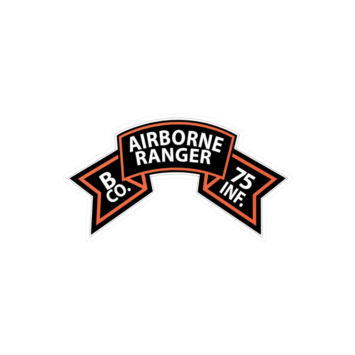 Kiss-Cut Vinyl Decals - SSI - B Co 75th Infantry (Ranger) Scroll X 300