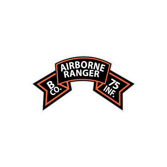 Kiss-Cut Vinyl Decals - SSI - B Co 75th Infantry (Ranger) Scroll X 300
