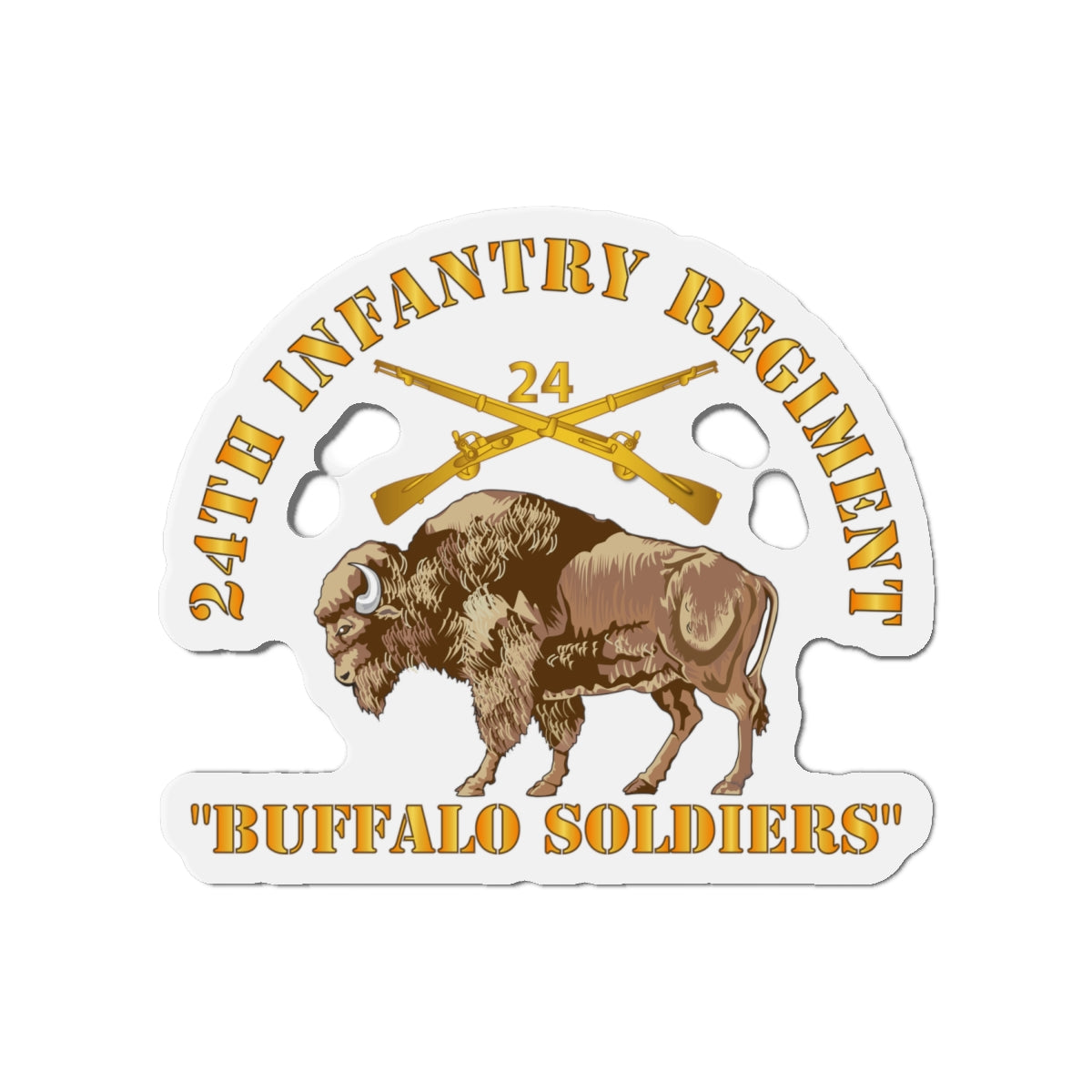 Die-Cut Magnets - 24th Infantry Regiment - Buffalo Soldiers w 24th Inf Branch Insignia