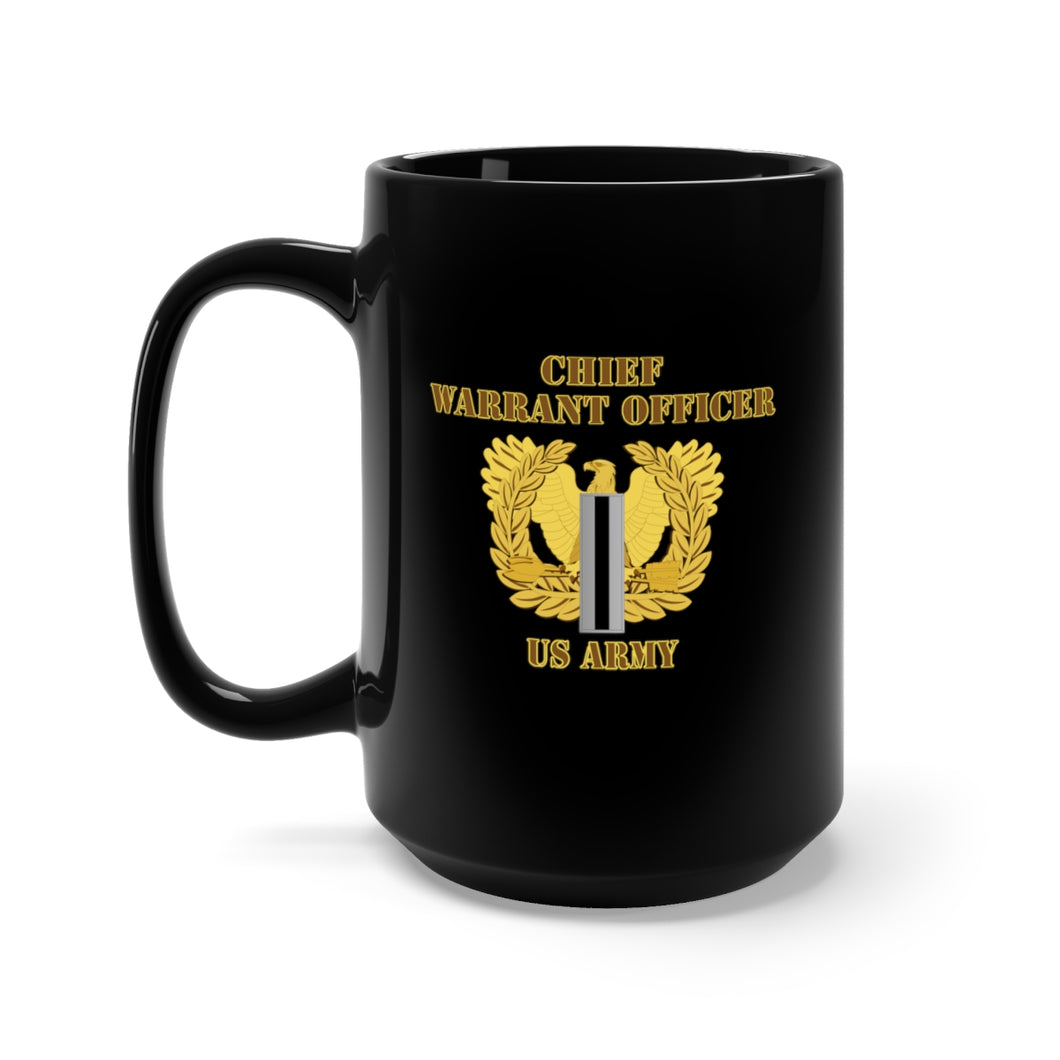 Black Mug 15oz - Army - Emblem - Warrant Officer 5 - CW5 w Eagle - US Army - Hat