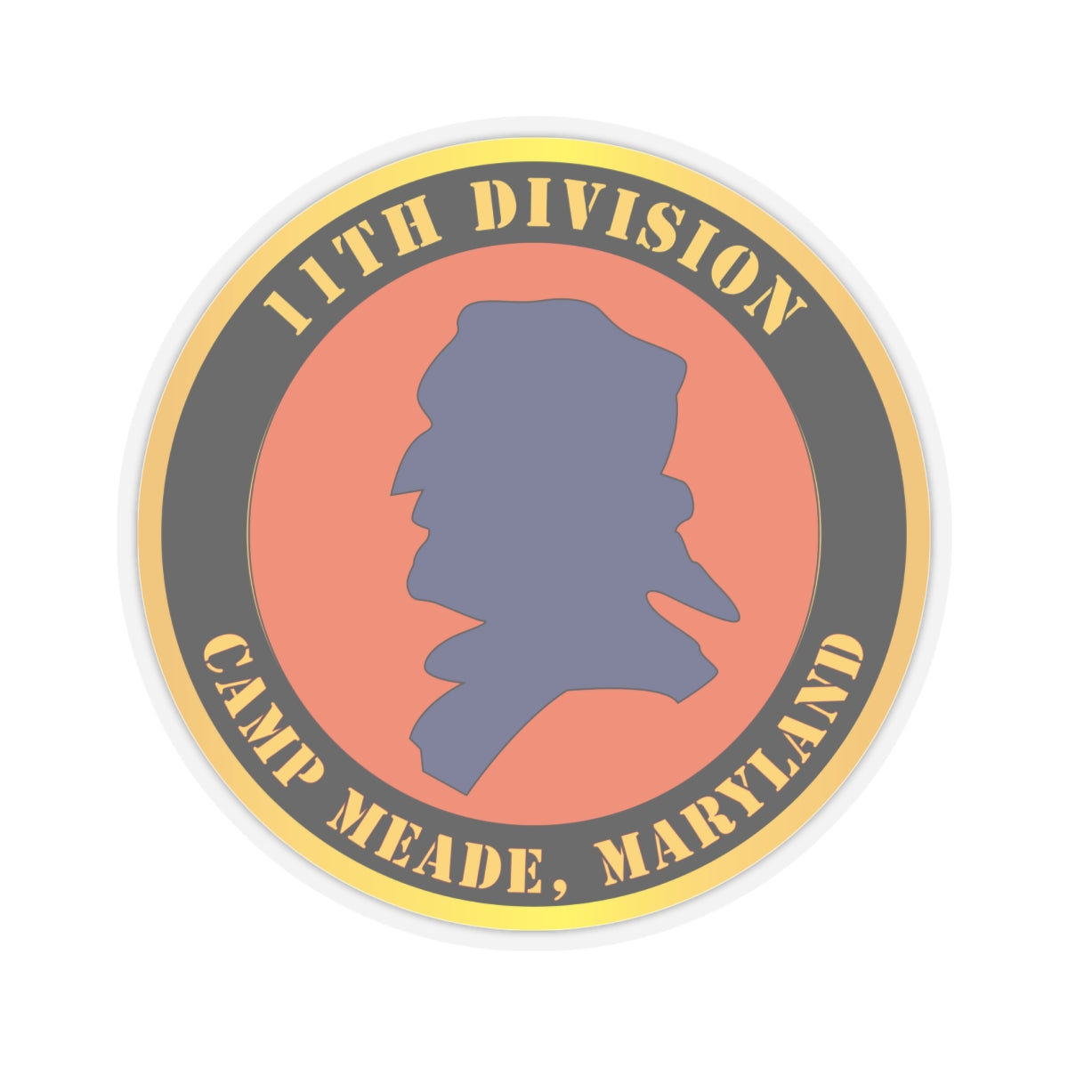 Kiss-Cut Stickers - Army - 11th Division - Camp Meade, Maryland X 300