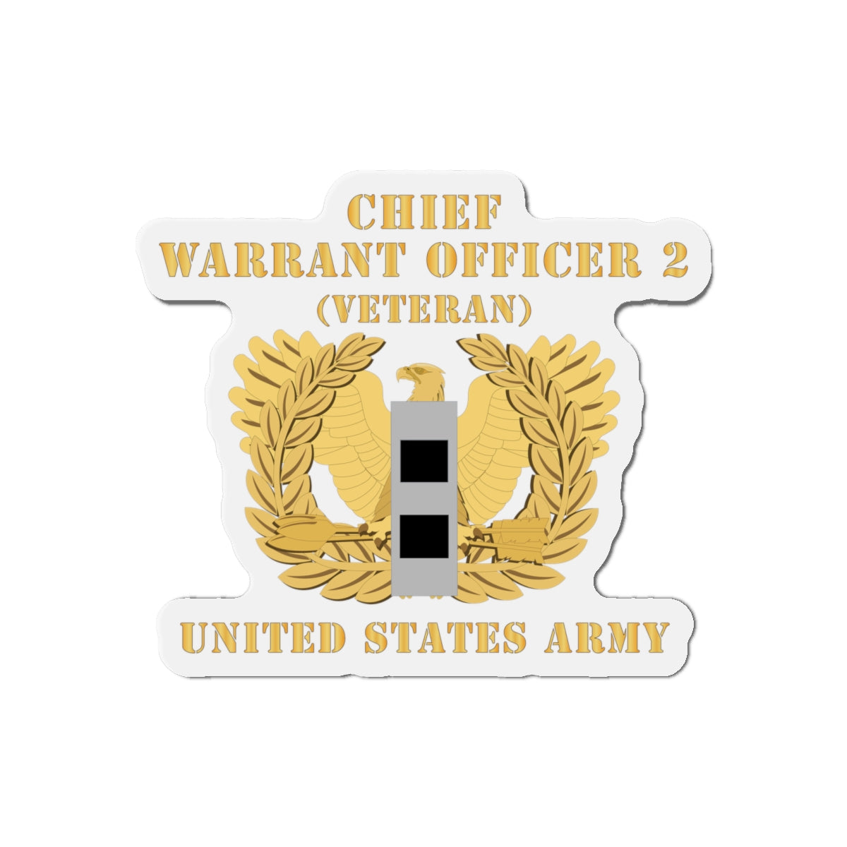 Die-Cut Magnets -SSI -Army - Chief Warrant Officer - CW02 - Veteran - Flat - Eagle and Bar X 300