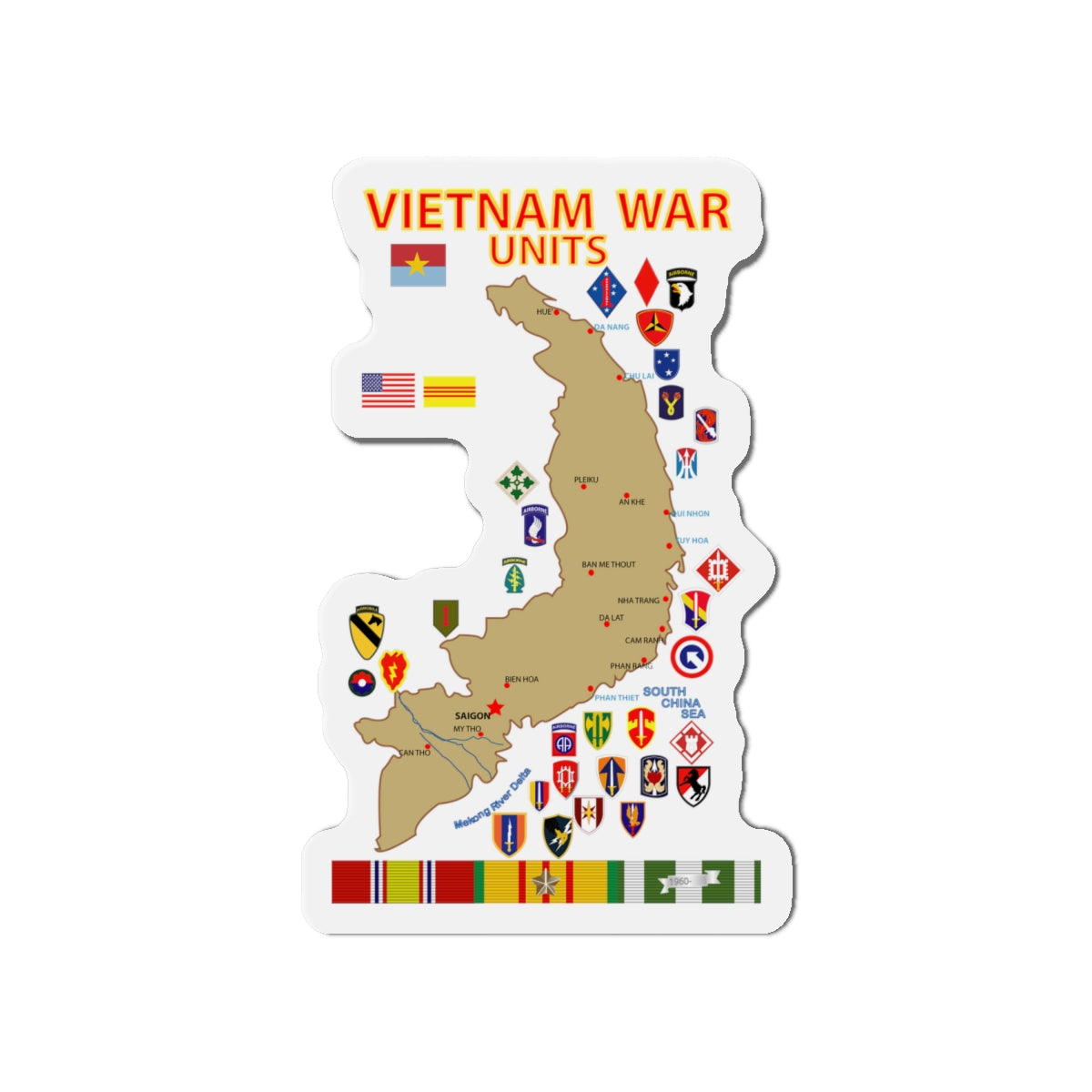 Die-Cut Magnets - Map - Vietnam Units - 3 wo DS