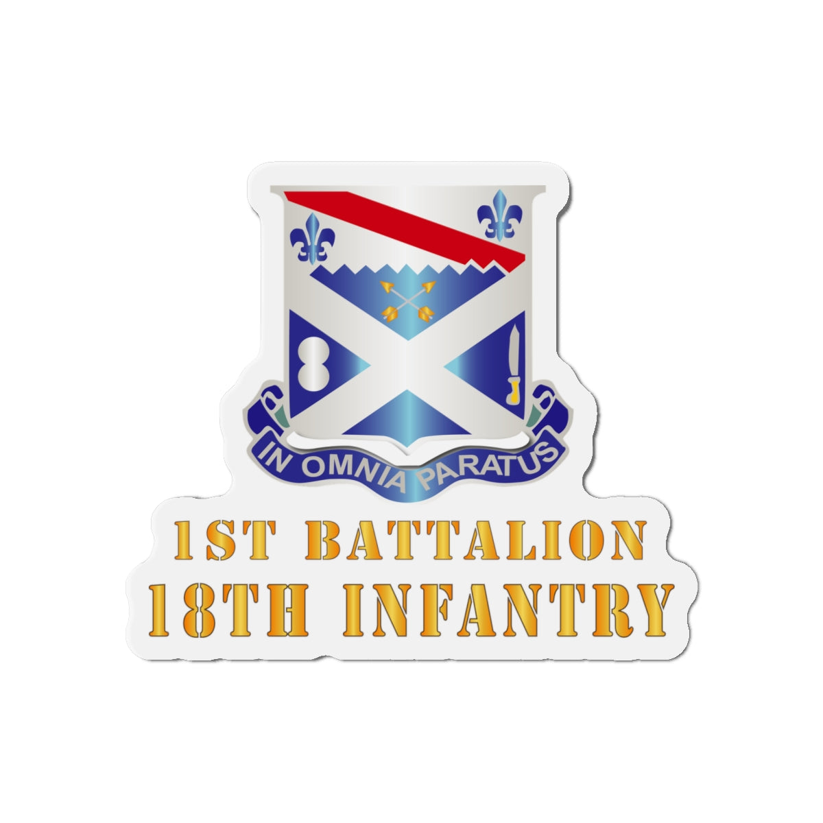 Die-Cut Magnets - Army - 1st Bn 18th Inf w DUI