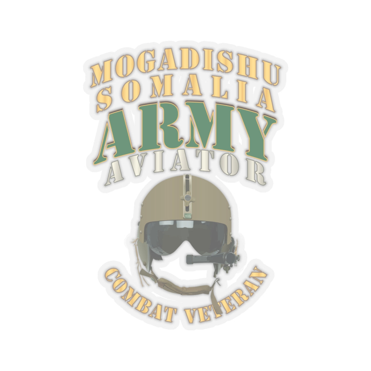 Kiss-Cut Stickers Army - ARMY -  Aviator - Mogadishu, Somalia- Combat Vet X 300